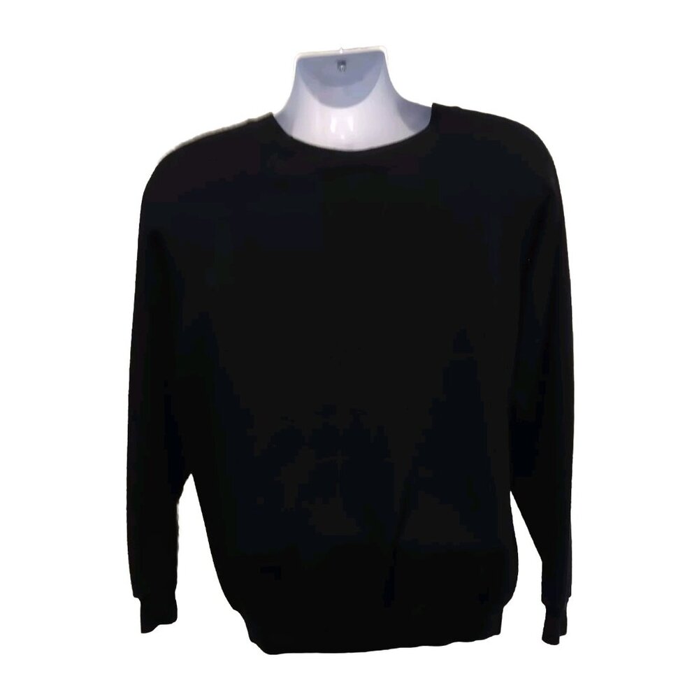Hanes Sweatshirt Mens Large Black Long Sleeve Cotton & Acrylic Sweatshirt